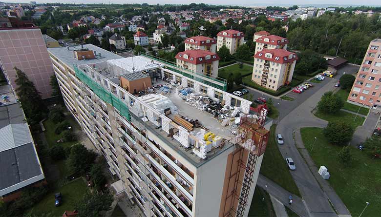 Nadstavba paneláku Olomouc